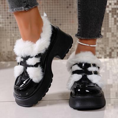 Женские лаковые хлопковые туфли в британском стиле - на флисовой подкладке, на толстой подошве, милые и дерзкие. Универсальные для юбок, Идеальные туфли JK для студентов