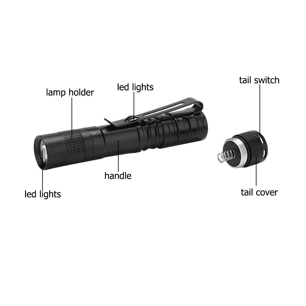 Мини-ручной светодиодный фонарик на батарейках, карманный фонарик для кемпинга на открытом воздухе