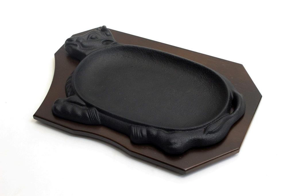 Castle Enterprises Ikenaga Iron Works со стейком IH Доступна подарочная упаковка Тарелка "Живой чугун", в форме коровы, Совместимая,