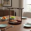Pavilion Style Divided Fruit Dish Antique Zen-Inspired Tray Multipurpose Snack Holder Tea Serving