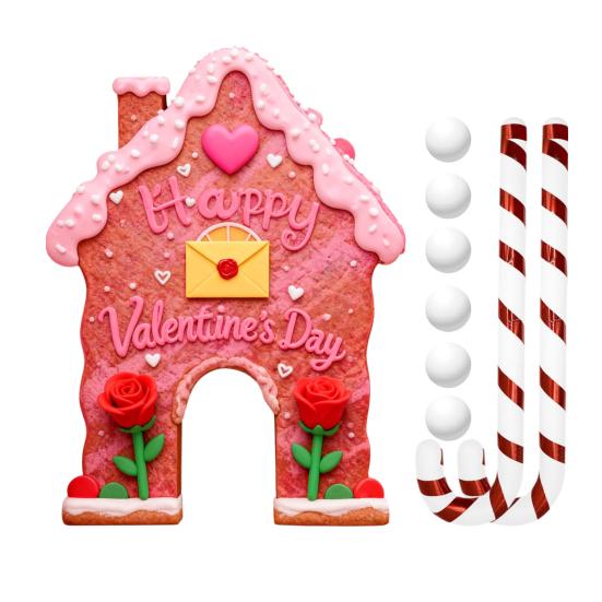 Набор для игры в гольф «Пряничный леденец» на День святого Валентина, поле для мини-гольфа с клюшкой и 6 мячами для веселья на семейной вечеринке в помещении, дома, в офисе