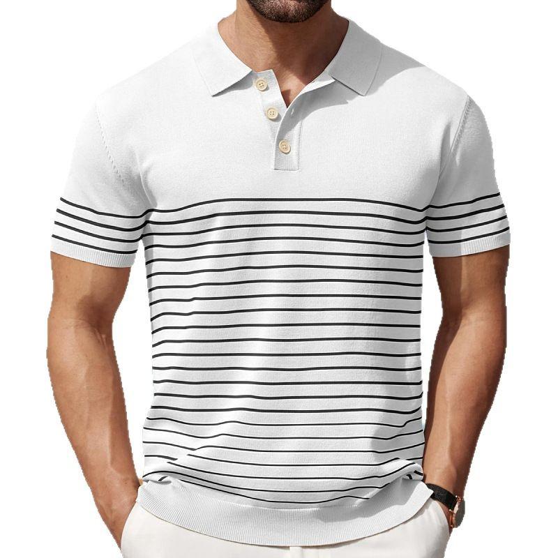 New Men'S Polo Shirt Made Of Pure Cotton With Dropped Shoulders High-Quality Loose Fit For Fitness Versatile For Daily Exercise Short Sleeved Casual