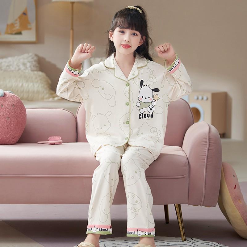 Girls Cotton Pajama Set Long Sleeve Princess Sleepwear Kids 8-14 Years Soft Comfortable Home Outfit