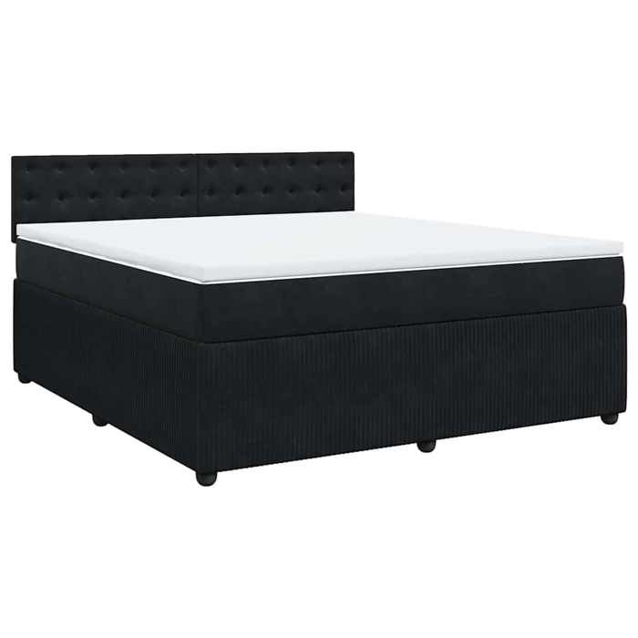 Maison Exclusive - Sommier à lattes de lit avec matelas Noir 180x200 cm Velours