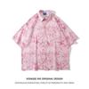 Short-sleeved shirts for men and women, couple style, loose-fitting summer Hawaiian beach floral shirts