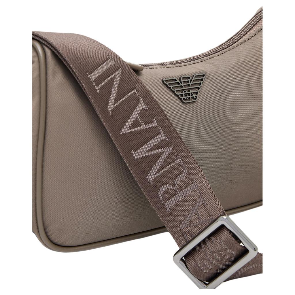 Emporio Armani Asv Молния с логотипом Нейлоновая мини-сумка кросс-боди Мужские сумки Коричневый EM001808-AF13454-U6200