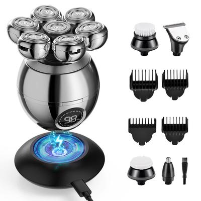 Электробритва Beedove для 7D Электробритва с ЖК-дисплеем Волосы Волосы в носу Двойные способы зарядки 6-в-1 Скинхеды, Бритва, Мужской Дисплей, Вращающаяся,