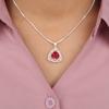 Pink Rubellite Gemstone 925 Stamped Silver Jewelry Zircon Pendant 0.99" For Gift CZP-8-14