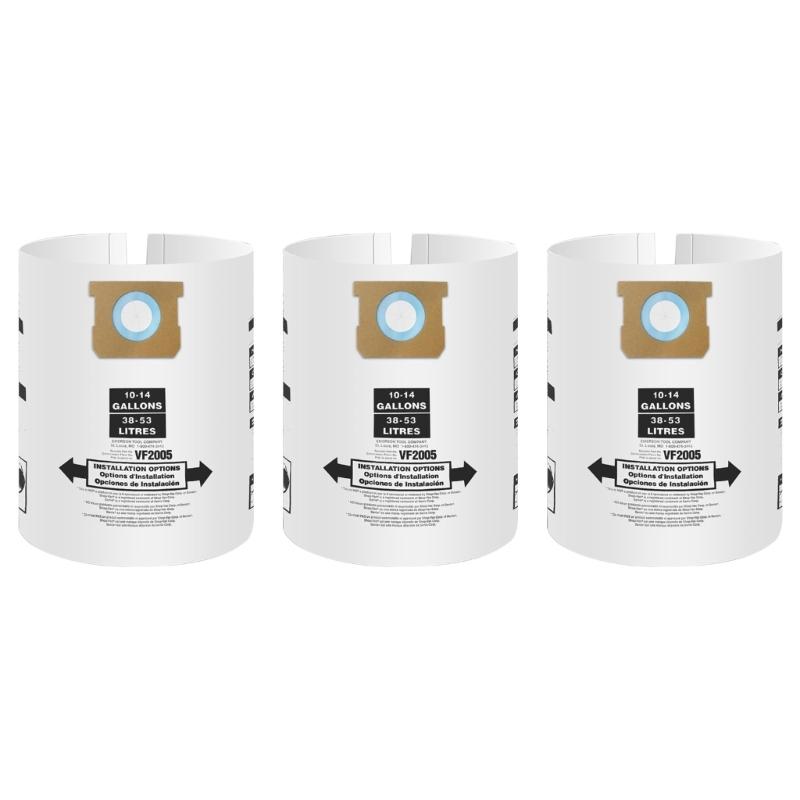 Dry Vacuum Cleaner Replacement Bags 10-14 Gallon Capacity Paper Dust Bags Disposable Collection Filter Bags Enduring