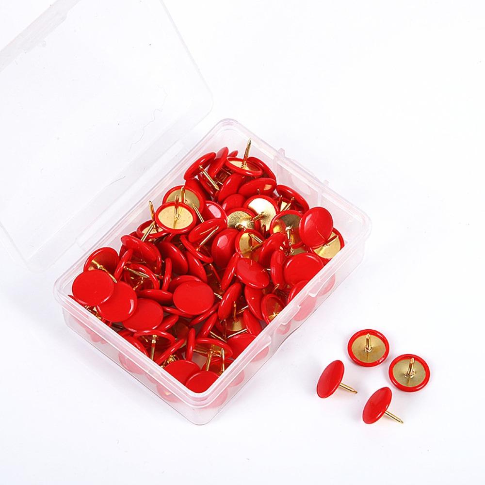 100Pcs Tacks Point Round Push Pins Notice Board Cork Board Tacks Decorative Thumb Tacks