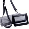 With Neck Strap ID Card Holder Double-Sided Leather Badge Holder Leather Card Cover Work Bank Card