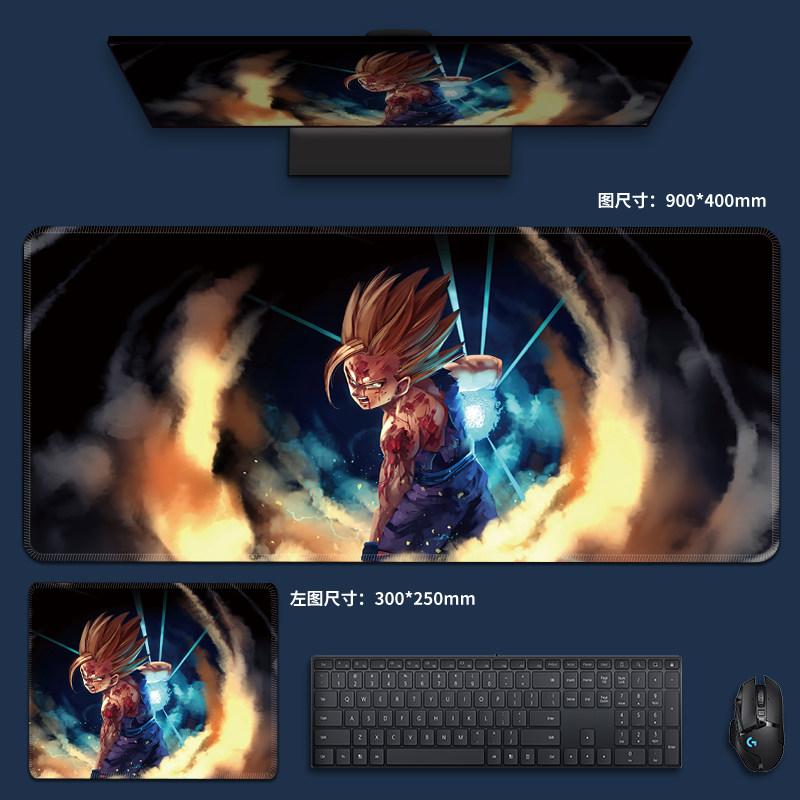 Animation Non-slip Pad Game E-sports Special Table Mat Oversized Dragon Ball Computer Keyboard Pad Son Goku Leather Mouse Pad