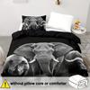 2/3pcs, Soft and Comfortable Elephant Down Quilt Cover Elephant Bedding Set, Animal Pattern Bedding Set, 3D Elephant Double Size