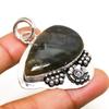 Labradorite Gemstone Handmade 925 Silver Plated Jewelry Pendant 1.89"