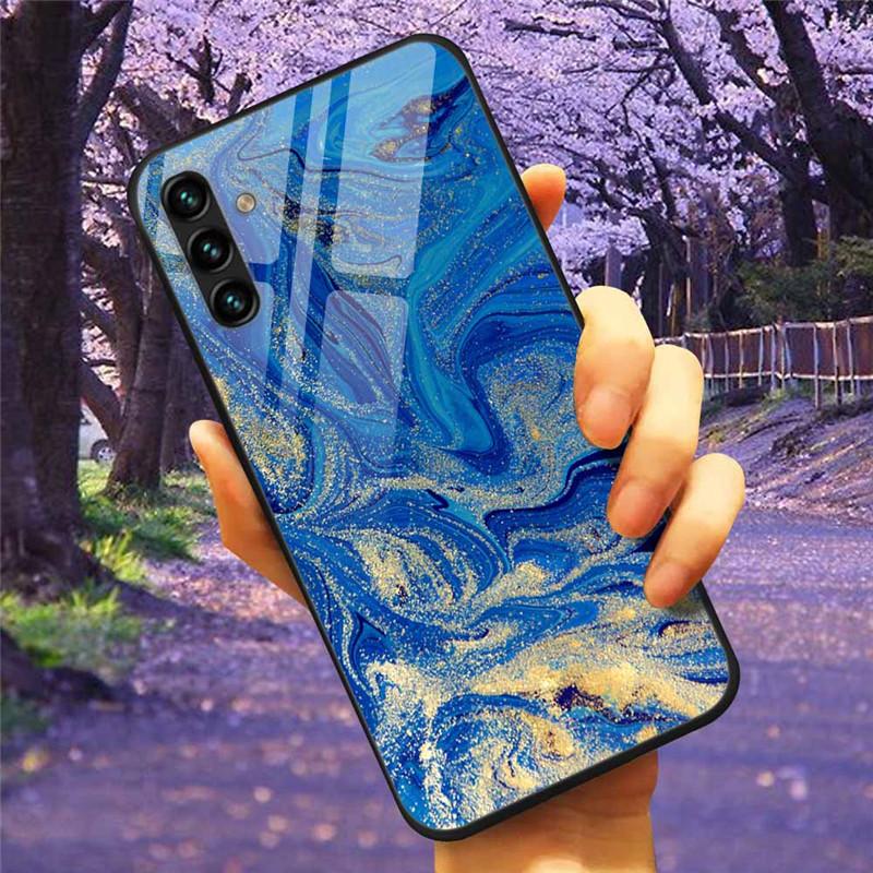 Для Samsung A34 A54 A14 A7 2018 Чехол GalaxyA54 Стекло Закаленное Жесткая Крышка Coque для Samsung Galaxy A34 5G GalaxyA34 Космос A 14