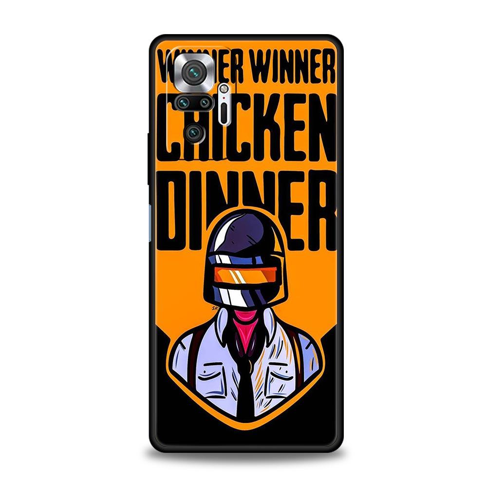 Чехол для телефона с игрой PUBG для Xiaomi Redmi Note 14 13 5G 10 11 12 Pro Plus 4G 14C 13C 12C 10C Черный