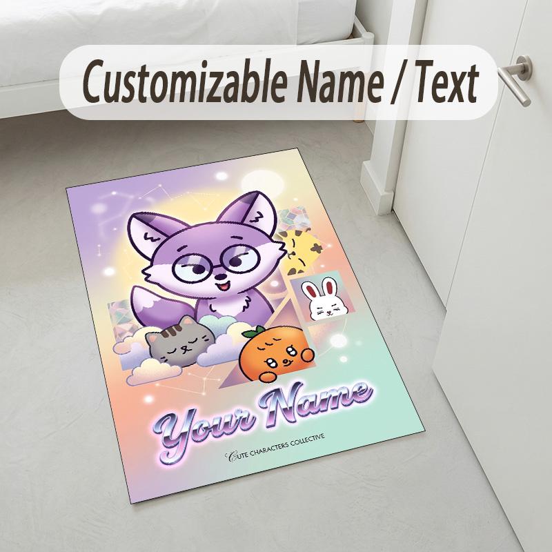 Personalized Crystal Velvet Carpet,SEVENTEEN Custom Printed Name, Plush Area Rug For Home Indoor Decor