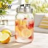 Outdoor Picnic Jar Lids Stainless Steel Mason Lids, Leak-Proof Wide Mouth Canning with Protein Shake Silicone Seal, Reusable Metal Drinking