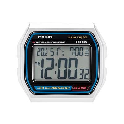 CASIO Будильник, Радиоуправляемый, Температура и влажность, Дата, День недели, Электронный звук, Будильник, Повтор, Подсветка, Серебристый, DQD-851J-8JF