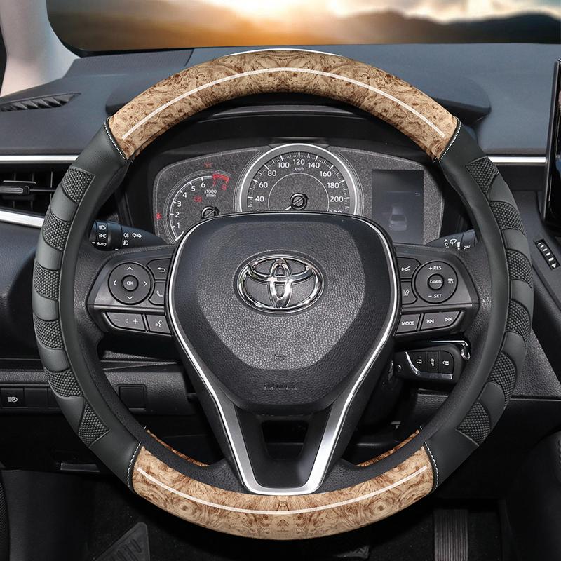 Чехол на руль автомобиля из красного дерева для Toyota Avalon Camry 2018-2022 Corolla 2018-2022 Crown 2018-2022 RAV4