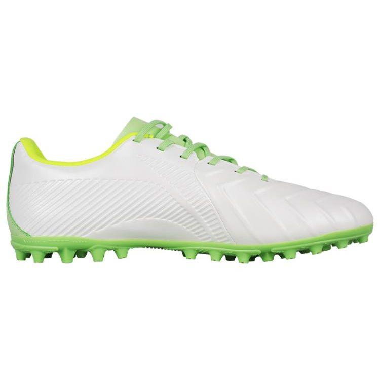 Li Ning MG Composite Ground Shock Absorbing Anti-Slip Durable Football Shoes Men Football Shoes Green White ASFT015-1