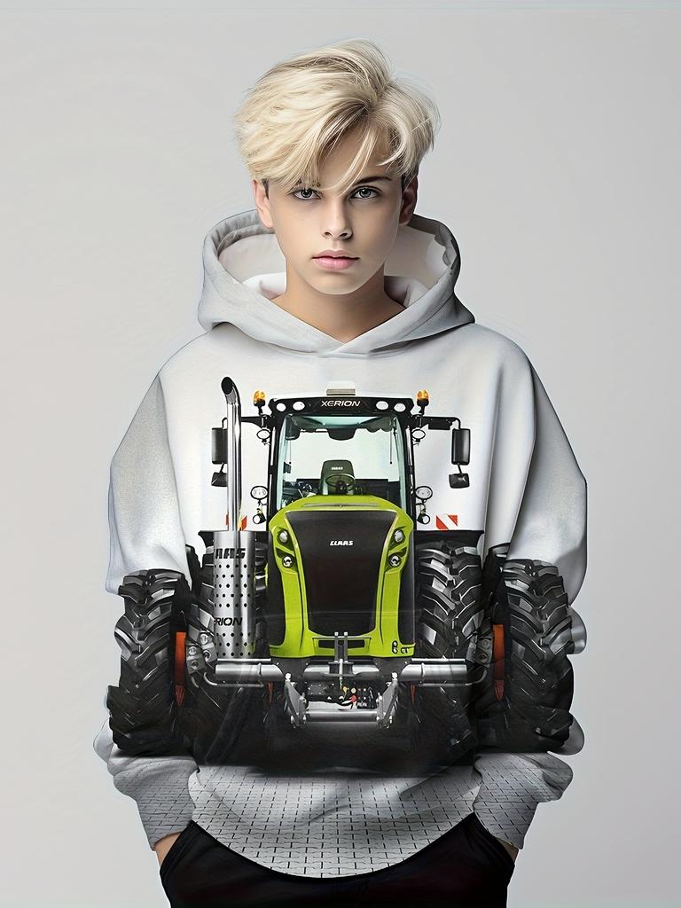 Одежда для мальчиков Футболка с длинным рукавом для девочек Толстовки с капюшоном с рисунком для детей Осенняя детская одежда с принтом машин Модные топы унисекс