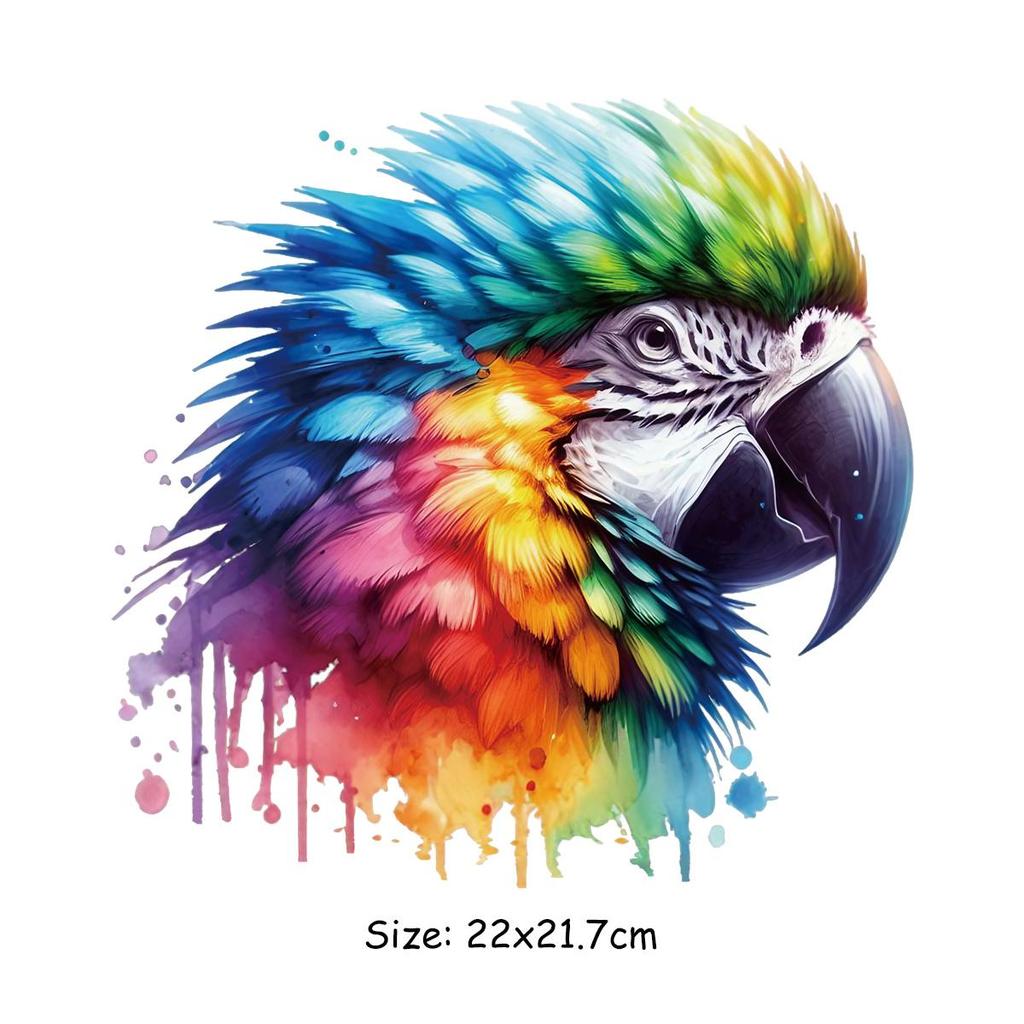 Heat Transfer Printing Watercolor Animals Set T-Shirt Clothes Stickers Heat Press Appliqued Diy Clothing Patches Easy To Cut