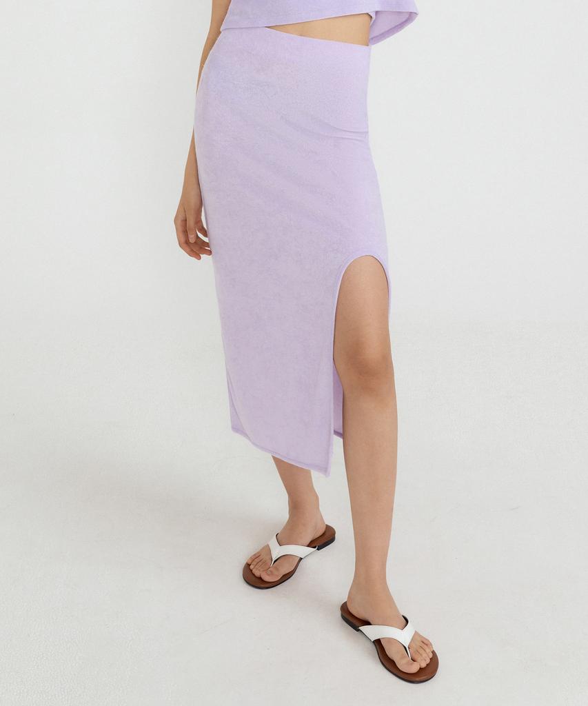 Front To Line Retreat Slit Long Skirt