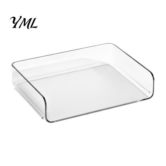 Desktop Stationery Storage Case Large Capacity Desk Organizer for Documents Files Letters A4 Paper Book Notes Mail, Compact File Tray Clear Stackable