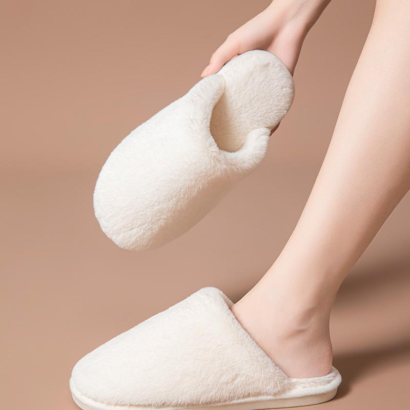 Элегантные мохнатые тапочки осенне-зимние плюшевые тапочки Baotou меховые тапочки карамельного цвета для отдыха домашние хлопковые тапочки домашняя обувь тапочки розового цвета