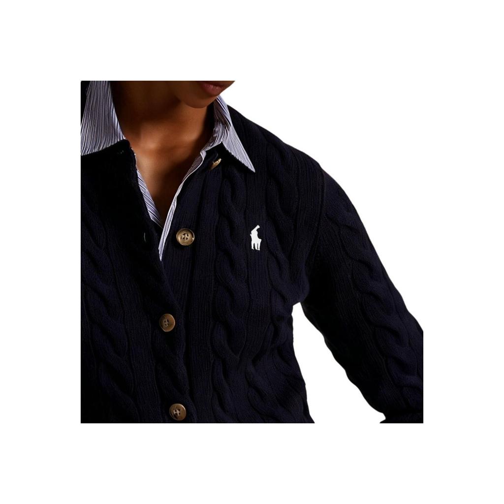 Polo Ralph Lauren Однотонный свитер крупной вязки с вышивкой логотипа маленькой пони Женский свитер WMPOSWENDW20090-400
