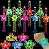 10Pcs LED Flashing Gyro Watch Stress Anxiety Relief Adjustable Kids Adults Cartoon Fidget Spinner Colorful Light-up Bracelet Toy Party Favors