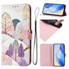 Кожаный чехол-книжка для iPhone 6 6S 7 8 Plus X XS XR XS Max с рисунком «Цветок и бабочка» Расписной кошелек с ремешком Чехол