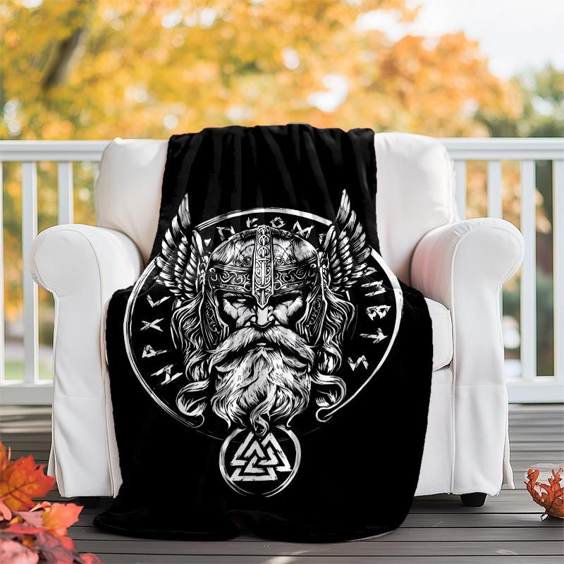 Viking Theme Printed Blanket - Perfect for Couch, Bed, Travel & Outdoor Use | Machine Washable, Cozy & Durable.
