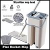 New Flat Squeeze Mop Bucket Hand Free Wringing Stainless Steel Mop Self Wet and Dry Cleaning Microfiber Mop Floor Cleaning System