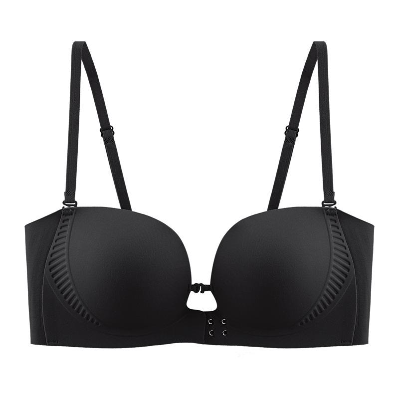 Front Buckle Seamless Strapless Bra - Push Up, Non-Slip, No Underwire, Enhances Small Chest