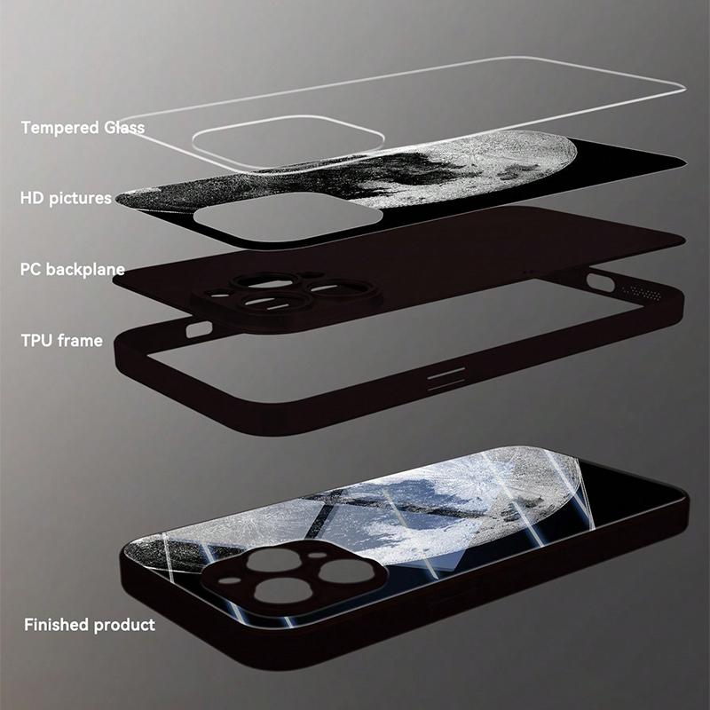 Закаленное стекло с узором "Вселенная Земля" для чехла телефона iPhone 17 Pro Max 16 15 14 13 12 11 Pro 17Air 16E 7 8 Plus XR XS X