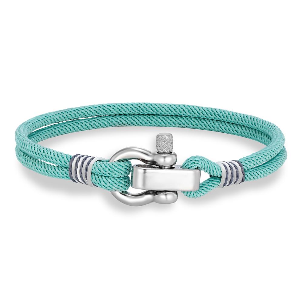Braided Rope Bracelet Stainless Steel Adjustable Mini Horseshoe Shackle with Screws Bracelets for Men Women Lover