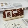 PU Leather Pen Bag Brown Pencil Pouch Waterproof Stationery Bag  School Office