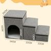 Folding Pet Stairs with Storage Box Non-Slip Pads High Beds Dog Puppy Ramp Dog Stairs for Indoor/Outdoor Travel Dog Cat Steps