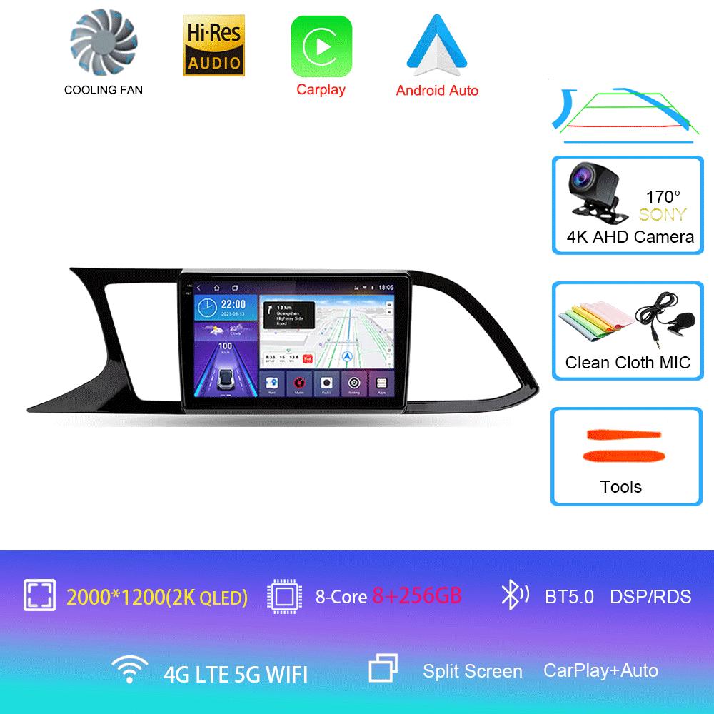 Автомобильное радио Android 14 Carplay для Seat Leon 3 2012 2013 2014 2015 - 2020 Навигация GPS Мультимедийный проигрыватель стерео Wi-Fi+4G Auto BT