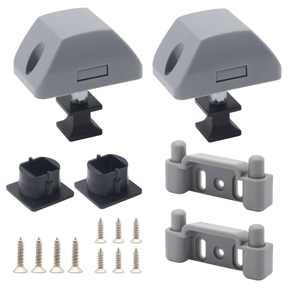 Square button lock+Fixed screw 15mm For RV Drawer Cupboard Door Caravan Cabinet