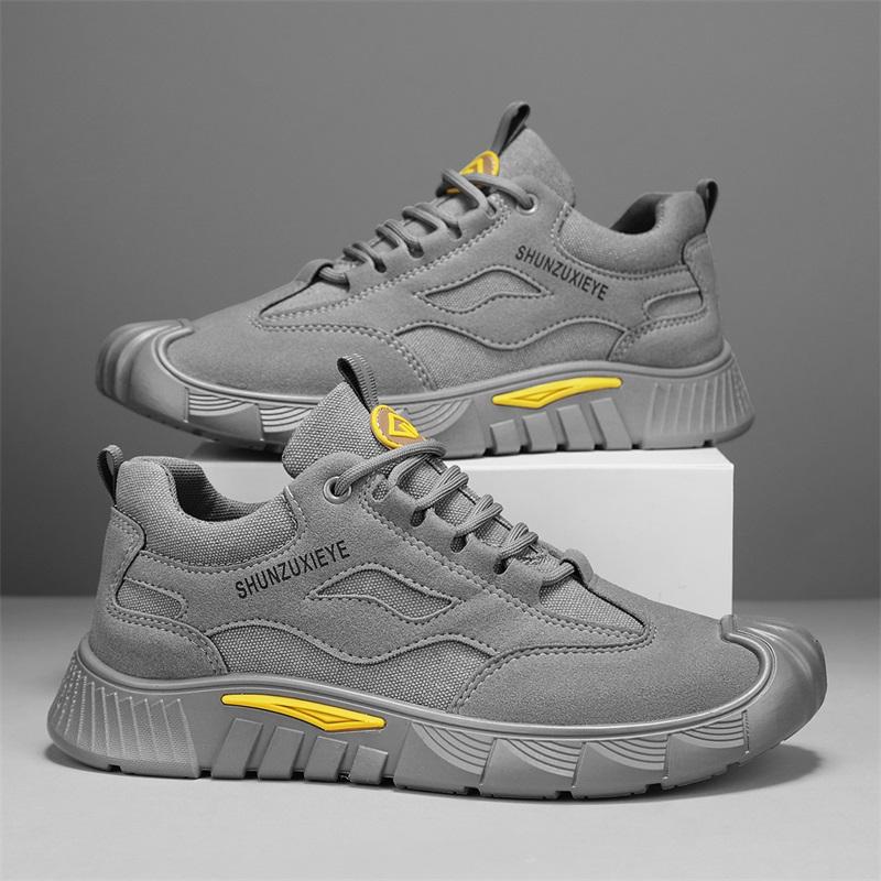 Высококачественная защитная обувь, мужские рабочие кроссовки из стальной проволоки с вращающейся пряжкой, неразрушимая обувь, устойчивая к ударам и проколам, рабочая обувь