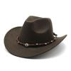 Fashion Versatile Western Cowboy Hat Rolled Brim Hat Men'S And Women'S Tibetan Top Hat