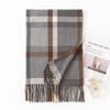 Plaid Imitation Cashmere Scarf Autumn and Winter Korean Version Versatile Japanese Style Warm Student Couple Scarf Men's High End Sense