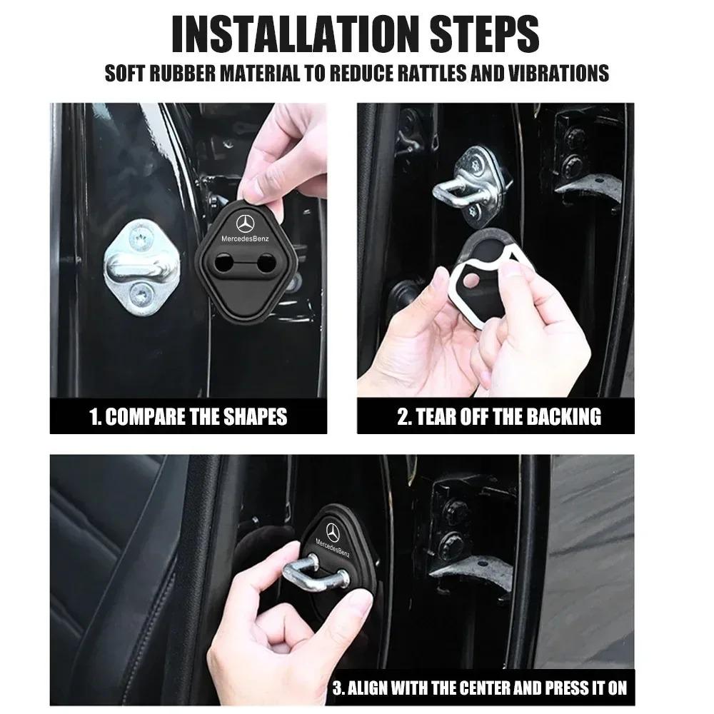 Car shock absorber pad Mercedes Benz AMG W204 W213 W205 W211 W176 W164 CLA Car door silicone lock buckle protective cover DN6