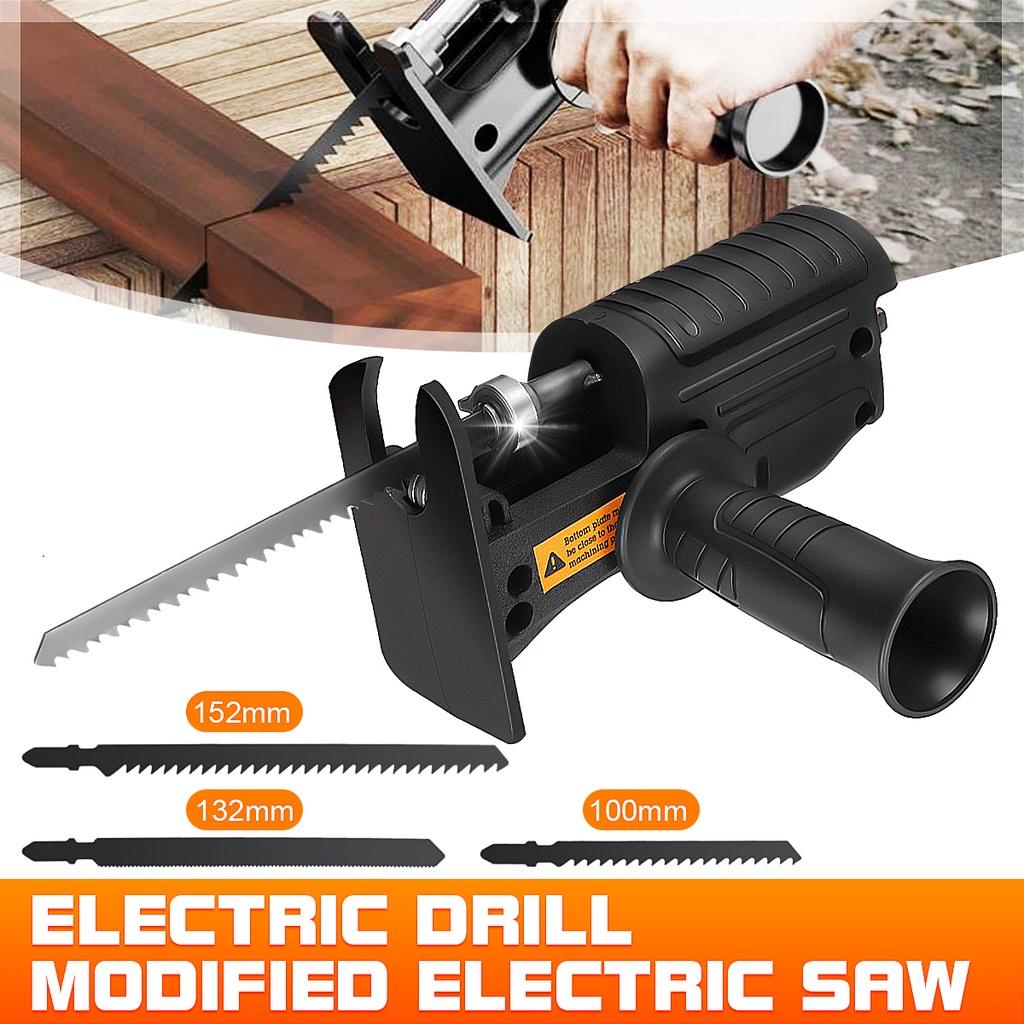 Черный портативный адаптер для сабельной пилы, электрическая дрель, модифицированная электрическая пила, электроинструмент, адаптер для насадки на станок для резки древесины