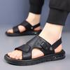 Модные дышащие и удобные мужские летние пляжные туфли с открытым носком для молодежи, пляжные тапочки двойного назначения, нескользящие мужские сандалии
