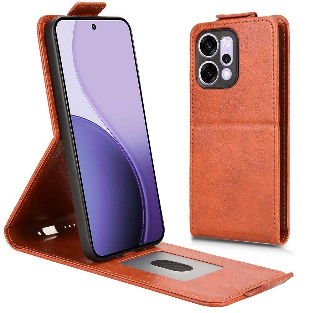 Для Oppo Reno14 Pro 5G (Глобальный) Подставка Чехол Магнитная застежка Вертикальный откидной Кожаный чехол для телефона с держателем для карт