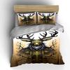Golden deer with antlers. Bedding sets Duvet cover sets Duvet covers Pillowcases(1 * Duvet Cover 2 * Pillowcases, without duvet insert)